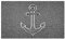 Nicoman Embossed Spaghetti Door Mat Dirt-Trapper Jet-Washable Doormat 70x43cm (Grey, ANCHOR Shape) - Use Outdoor ONLY