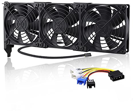 GDSTIME 12V PC Fan 92mm 9025 PCI Graphic Card Fan GPU Cooler Triple 3x1800RPM 3x40CFM 28dBA for Desktop Gaming Console