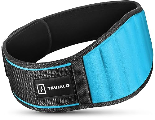 TAVIALO Gewichthebergürtel, Fitnessgürtel, in blau, grau und rot, Größen M bis XL, bequem, sicher und extra gepolstert, ideal für Kraftsport, Bodybuilding, Powerlifting, Crossfit - Gym Weightlifting Belt aus Polyester