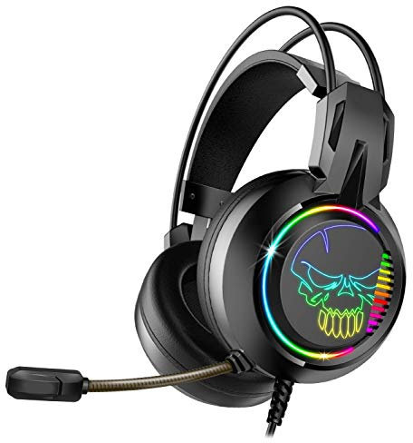 Spirit Of Gamer – ELITE-H10 – Casque Noir Audio Pro Gamer - Simili Cuir - Microphone Flexible – HP 40mm - USB 2M – Son Surround 7.1 Virtual – RGB