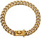 DaMohony Goldfarbene Hundehalsbandkette, 15 mm Breite, kubanische Gliederkette, Metallschnalle, Welpenhalsband aus Edelstahl