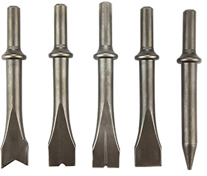 5 PièCe Burin pour Burineur Pneumatique,Marteau Burineur Pneumatique 10 cm/0,4 po Tige ronde Pour Marteau Pneumatique 150/190/250