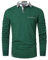 GHYUGR Mens Long Sleeve Polos with Classic Plaid Splice Golf T-Shirt,Green,XXXL