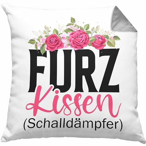 Trendation Furzkissen Schalldämpfer Lustiger Gag Geschenkidee Männer Lustige Kissen mit Füllung 40x40 (Grau)