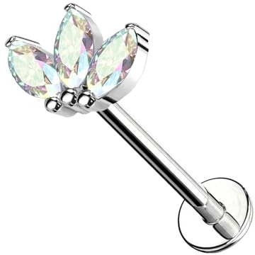AWAKEN Piercing Labret Chirurgenstahl mit Innengewinde Ohrstecker Borchies Knorpel Helix Tragus Conch Medusa Daith Button Piercing