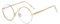 kachawoo Halbe randlose Brillen Null Diopter Brillenrahmen 8 S Form Metall Verschreibung Runde Anti Blaulicht Ray Brillen (gold with clear)