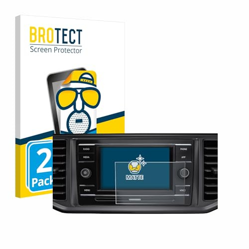 BROTECT Entspiegelungs-Schutzfolie für Volkswagen Crafter Composition Colour 2022 (2 Stück) Matte Displayschutz-Folie, Anti-Reflex, Anti-Fingerprint