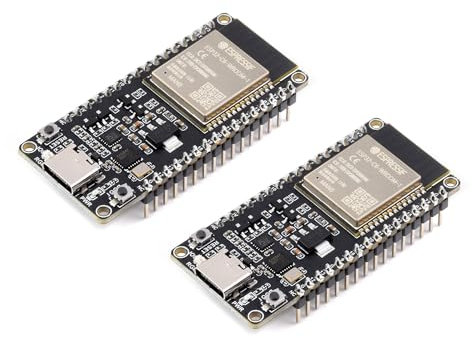 Waveshare ESP32-C6 Microcontroller with Pinheader(2PCS), WiFi 6 Development Board, 160MHz Single-Core Processor, ESP32-C6-WROOM-1-N8 Module, Supports USB and UART Development
