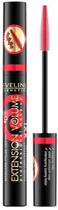 Eveline Cosmetics Extension Volume Mascara False Definition 4D - Intensives Schwarz, Volumenverstärkende Formel mit BOLD & FLEXY Bürste