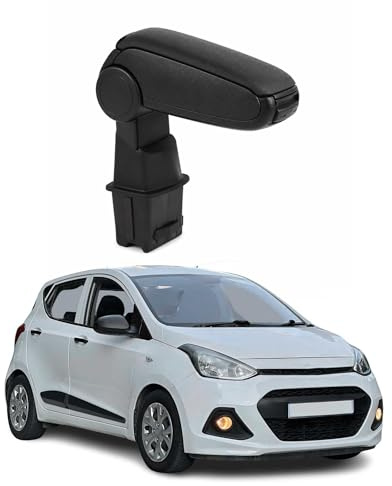 OMAC Armlehne für Hyundai i10 2020-2026 - Snap-On - ABS + Kunstleder - Keine Bohrung oder Installation - Einfache Montage Black