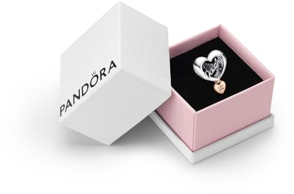 PANDORA Moments, Love You Daughter Heart Charm, Rose Gold, Gift Box | Sterling Silver Heart Charm, Openwork Daughter Script, 14k Rose Gold-Plated Love You Dangle, for Moments