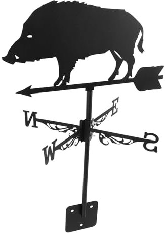 HANABASS Veleta De Cerdo, Veleta De Techo, Jabalí Weathervanes, Veleta De Viento Para Jardin, Paleta De Clima MetáLico Con Flecha Ornamento Dirección Del Viento Para Patio Exterior Granero