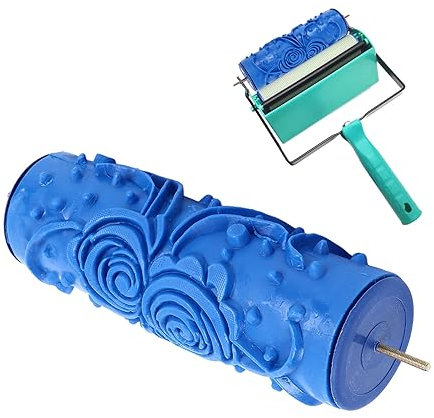 5in Pattern Paint Roller, Rubber Roller Texture Roller Tool with Beautiful Patterns Pattern Roller for Wall Decoration (ZZ0077 Flower)