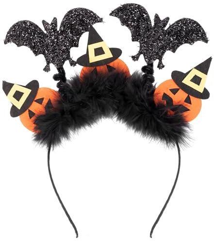 IHLOOTD Serre Tete Halloween Femme Serre-Tête Halloween Citrouille Bandeau d'Horreur Effrayant pour Adulte Enfant, Fête d'Halloween, Mascarade, Cosplay (A)