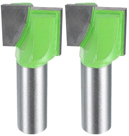 sourcing map 2pcs Bottom Cleaning Router Bits 1/2 Shank Carbide Tipped Spoilboard Surfacing Planing CNC Mortising Bit for Slab Flattening Woodworking, 15/16 (24mm) Dia 25/32 (20mm) Depth