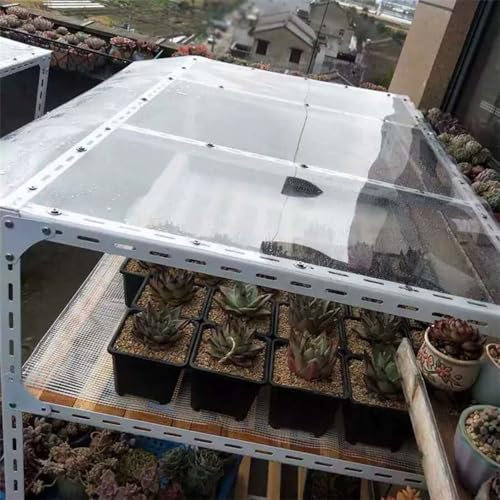 Sh000ad Klare Polycarbonatplatten Kunststoff-Dachplatte,1mm Dicke Isolierte Gewächshausplatte,Transparente PC-Endurance-Platten,UV-wasserdichte Dachbahnen Außenmarkise Ersat (2,1m x 4m)