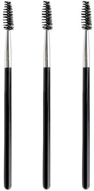 Desenda 3 PCS Eyelash Brush Portable Eye Brush Eyebrow Brush Reusable for Eyelash Extension Makeup, Lifting Eyebrow (Black)