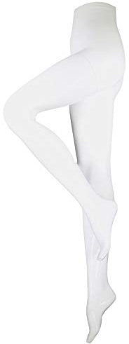 NuVein Compression Pantyhose, 15-20 mmHg Support, Women's Sheer Nylon Hosiery Tights, Closed Toe, White, Medium
