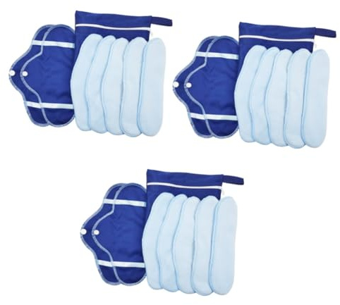 KOMBIUDA 24piezas Almohadillas Menstruales Reutilizables y Lavables Toallas Sanitarias Portátiles y Plegables y Transpirables Para