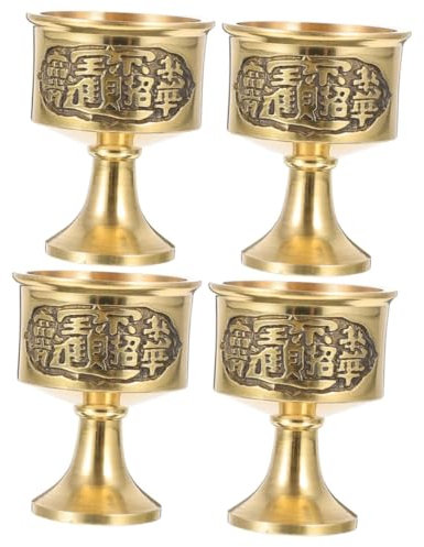 MAGICLULU 2 Sätze Gottes Weinbecher Kupferbecher Tempelwasserbecher Altar Wasserbecher Heiliger Kelch Kelchbecher Kelch Für Den Altar Gebetsbecher Religionsbehälter Golden 2 Stück * 2