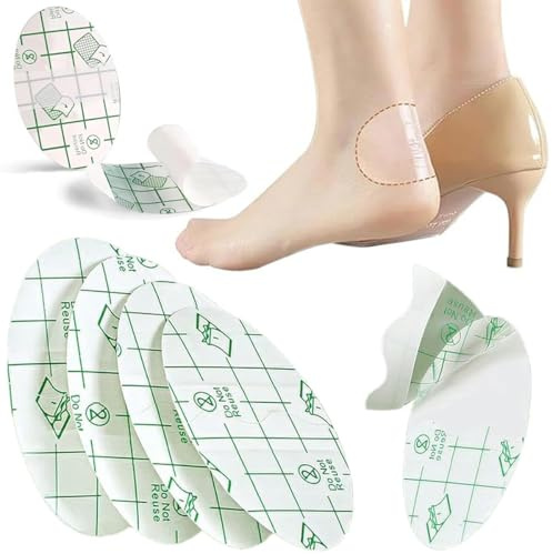 Jurqqer Blister Pflaster Set [40 Stück] – Unsichtbare Blasenpflaster für Ferse & Zehen, Fersenschutz aus Atmungsaktivem PE-Film, Selbstklebend, Wasserdicht & Hautfreundlich, Anti-Reibungs Schutz