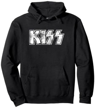 Kiss Hard Rock Music Band Vintage Logo by Rock Off Pullover Hoodie