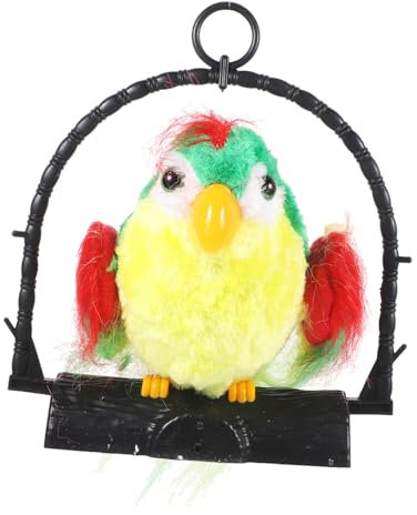 Kisangel Loro Eléctrico Grabador para Niños Juguete Repetición Pájaro Parlante de Peluche Entrenamiento de Conversación Juguete Educativo 30 Cm