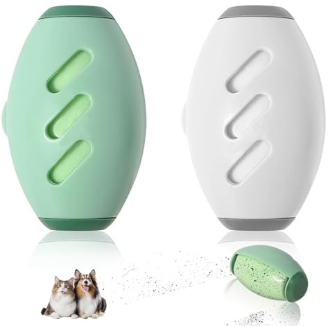 xolear 2 Stück Wiederverwendbare Fusselrolle, Waschbare Klebrige Gel Fusselrolle Ball, Tierhaarentferner Fusselrollen, Kompakt Tragbar Fusselroller für Tierhaare Kleidung Haare Staub (Grün, Weiß)