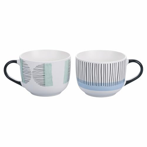 Villa d'Este Home Tivoli 1996 Set 2 Jumbo mug 520 ml in porcellana, Venice Lido Modern