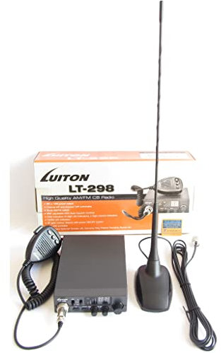 CB Radio KIT versione CE: ricetrasmettitore (baracchino CB) Luiton LT-298 12/24 volt + Antenna CB-1 Extra 48 cm