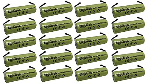20x Batteria ricaricabile Ni-Mh Stilo AA 1,2V 2000mAh con linguette lamelle terminali a saldare per pacco pacchi batteria