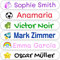 50 Custom Iron-On Name Labels for Clothes, Uniforms, Easy Application, Durable, Personalised with Unique Icons, Ideal for School, Daycare, Sports Teams, Thermoadhesive, Size 6x1 cm, Color White