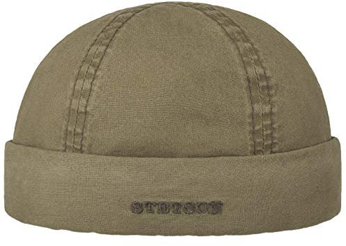 Stetson Delave Organic Cotton Dockermütze Herren - Made in The EU - Aus 100% Bio-Baumwolle - Mit UV-Schutz 40+ - Nachhaltig - Einfarbige Baumwollmütze - Dockercap Frühling/Sommer Khaki XL (60-61 cm)