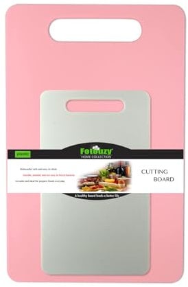 Kunststoff Schneidebrett mit Griffen, Fotouzy Dickes Schneidebrett für die Küche, lebensmittelechtes PP-Material, BPA-Free, Spülmaschinenfest, Großes Format, griffige Griffe, Princess Pink