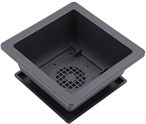 letuxaamz Bonsai - Vaso da fiori per allenamento – 6 vasi quadrati con vassoio, vasi per piante grasse, contenitori quadrati in plastica, per giardino, cortile, soggiorno, balcone, ecc.