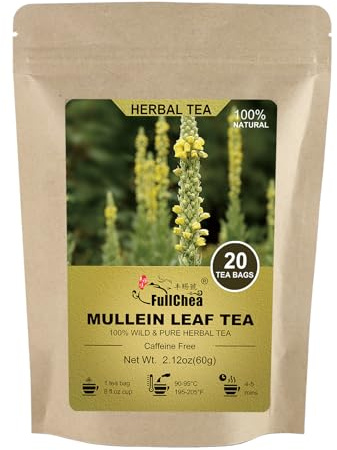 FullChea Mullein Tea Bags, 3g X 20 Count, Original Compression Technology