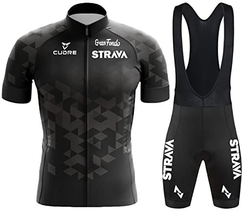Radtrikot Set,Fahrradtrikot Herren,Atmungsaktives Sommer Kurzarm Fahrradtrikot Kurzarm + Radhose,Fahrradbekleidung Set für Fahrrad Rennrad MTB (1,L)