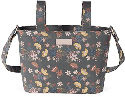 Pasito a pasito. Bolso Crossbody para Carrito de Bebé Garden. Bolsa Organizadora, Práctica, Elegante. Bolso de Maternidad Fabricado en Polipiel. Color Gris