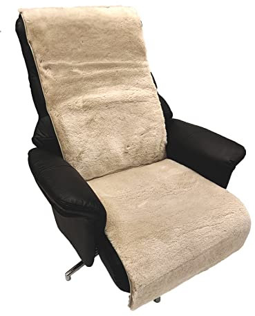 Sesselschoner Lammfell Premium Sesselauflage Relax, Sesselschutz - Breite 50 cm (Beige, Länge 160 cm)