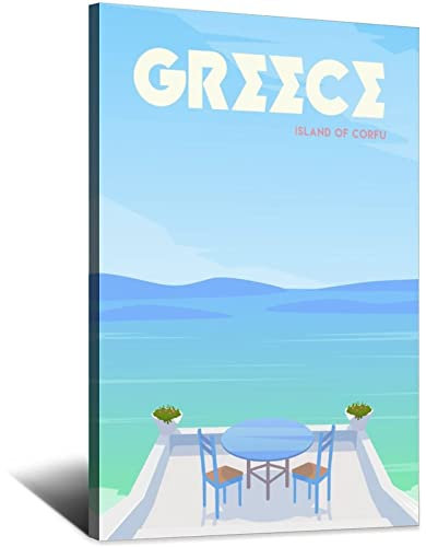 ACIDI Poster Und Gedruckte 60 * 90cm Grecia Isola di Corfù Poster Soggiorno Camera da letto Pittura Opera d'arte Senza Cornice