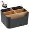 Capgoost Organiseur de Bureau en Bois, Rangement de Bureau, Organiseur de bureau avec 5 Compartiments, Multifonctionel Boîte de Rangement Stylo, Boîte Étagère de Stockage pour Maison École(A)
