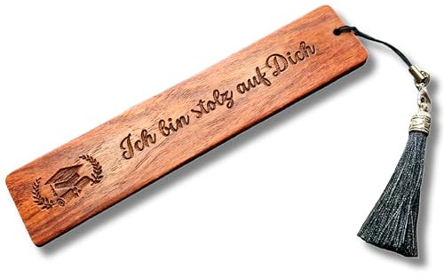 Lesezeichen holz | Abschluss geschenk | Bin stolz auf dich geschenk | Glücksbringer für schulabschluss | Abschluss ausbildung, studium, Abitur schulabschluss, Master Bachelor Doktor