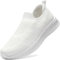 STQ Zapatillas Mujer Malla Deslizante Ligero Sin Cordones Antideslizantes Slip on Sneakers Zapatos de Enfermera Blanco Vainilla 40 EU