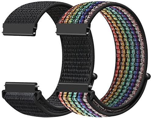 Runostrich 22mm Nylon Armband Kompatibel mit Samsung Galaxy Watch 3 45mm/Galaxy Watch 46mm/Gear S3 Frontier/Garmin Venu 3/2/Vivoactive 4/Forerunner 570(47mm)/Amazfit Bip 6/5/GTR 4/3/2/Balance