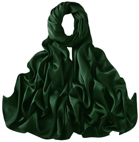 Lina & Lily Damen Schal Stola aus Premium-Satin für Hochzeit Abend (Dschungelgrün)