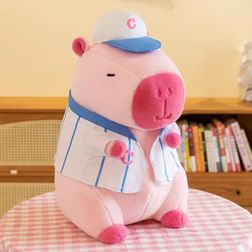 Niedlichen Capybara Plushies, Trikots, Rucksäcke Wasserschwein Plüschtier,Capybara Plushie Puppen Capybara Plüschtier Capybara Plüschtier Capybara Plüsch Capybara (Rosa Baseball-Trikot,22cm)