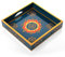 Wooden Tray Indian Decorated Rajasthani Handmade Handcrafted Rectangular Decorative Serving Tray Platters with handle for Coffee Table Decor Kitchen Home and Gifting (Blue 11X11X2)