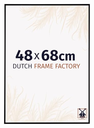 Dutch Frame Factory - Bilderrahmen 48x68 cm Schwarz Matt - Kunststoff | Antireflex-Acrylglas aus Kunststoff, Wandmontage, Geeignet für Fotos, Poster und Puzzles, Easy, Made in Holland