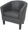 Mendler Lounge-Sessel HWC-O17, Sessel Clubsessel Cocktailsessel, FSC®-Zertifiziert Kunstleder - grau