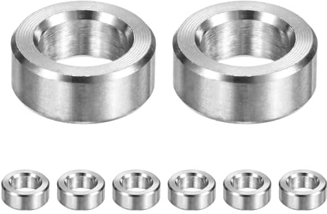 M METERXITY 8PCS M6 304 Stainless Steel Spacers 6mm ID x 10mm OD x 4mm | Metal Screw Standoff Bushing Plain Finish Round Spacer 304 Stainless Steel for Screws Bolts Silver